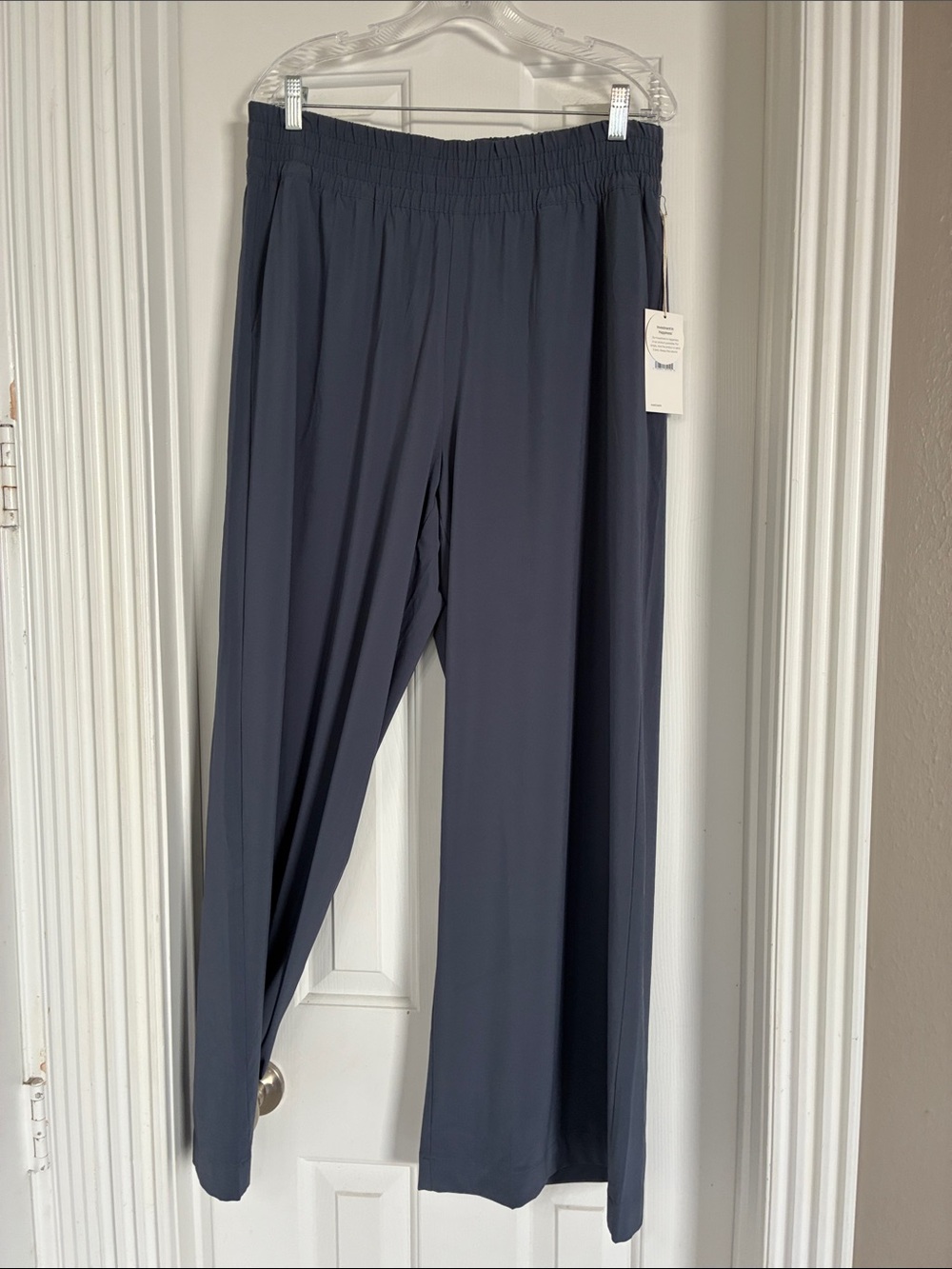 Vuori Villa Wide-Leg Pull-On Pants in Azure